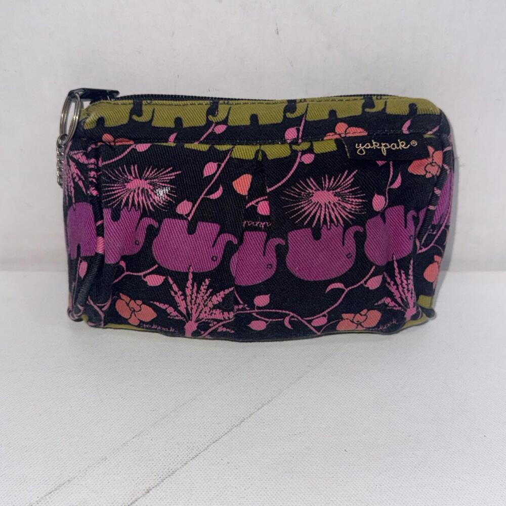 Yak Pak Mini Preppy Boho Natural Elephant Print Makeup Clutch Bag